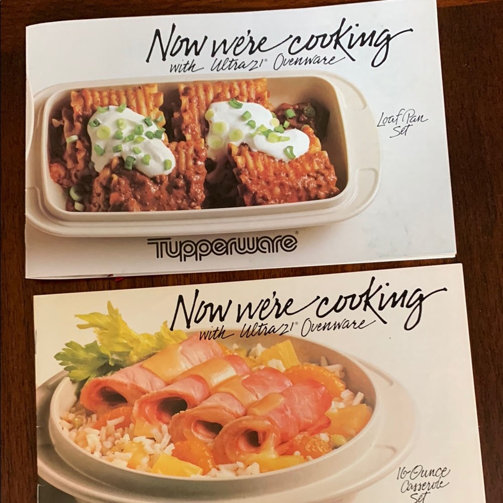 Vtg Tupperware Now we’re Cooking Ultra 21 Ovenware Booklets with recipes